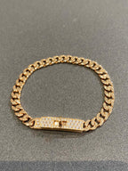 H Kelly Gourmette Gold Diamond Bracelet