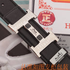 HM Constance Belt 38mm Black Epsom Sliver Buckle 619954