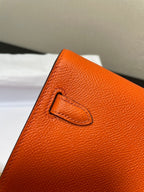 kelly to go wallet 20.5 orange epsom gold hardware
