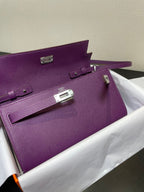 kelly woc 20.5 purple epsom silver hardware