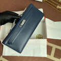 HM Kelly Cut 31cm Navy Swift Leather Shw