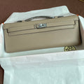 HM Kelly Cut 31cm Light Grey Swift Leather Shw