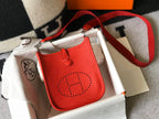 Mini Evelyne 18cm Red Togo Silver Hardware