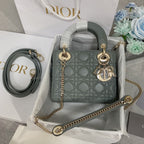 mini lady 17 rock gray lambskin