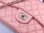 flap bag jumbo 30 pastel pink lambskin silver hardware