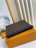 LV M61692 Pochette Voyage MM Brown Monogram Canvas 224235