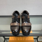 LV DERBY HARNESS SHOES IN CHOCOLATE BROWN CALFSKIN