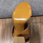 LV Horizon Ankle Strap Sandals 75mm Brown Yellow Calfskin