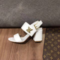 LV Horizon Ankle Strap Sandals 75mm White Calfskin