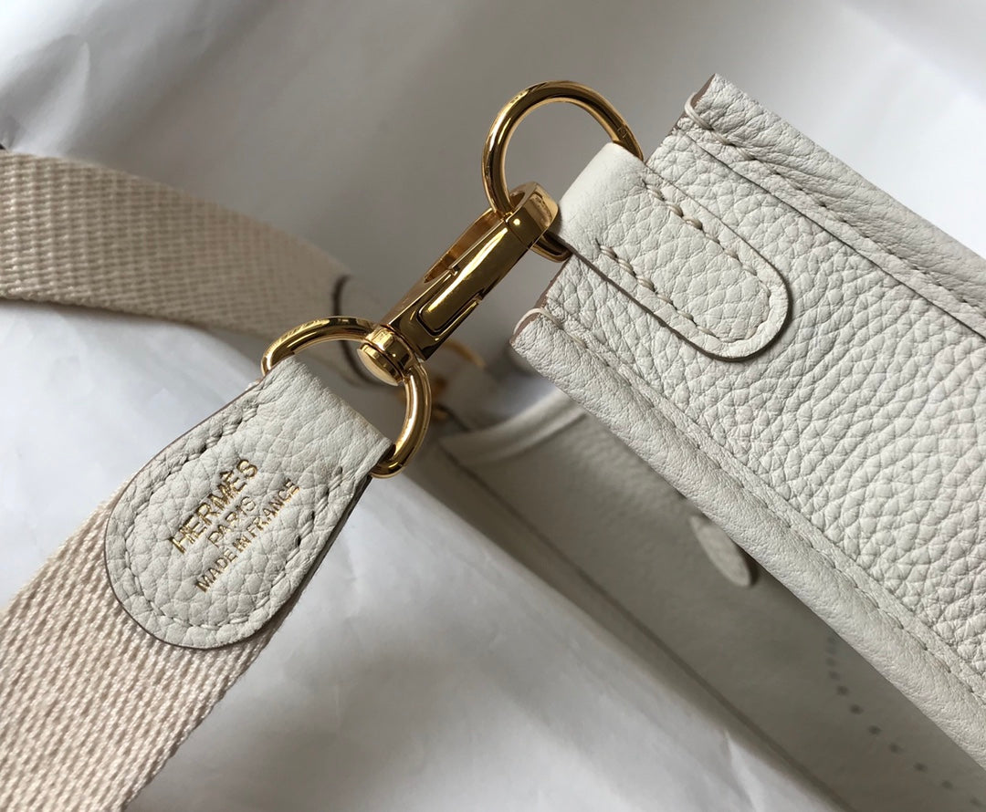 Mini Evelyne 18cm White Togo Ghw