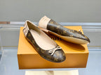 LV Joy Ballerina Dark Brown Mix Beige Monogram Calfskin