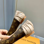 LV Joy Ballerina Dark Brown Mix Beige Monogram Calfskin