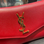 UPTOWN CHAIN WALLET 19 RED GRAINED CALFSKIN