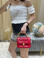 BVL Serpenti Mary Katrantzou Top Handle 19cm Red Lambskin GHW 188704