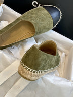 espadrilles khaki suede black lambskin
