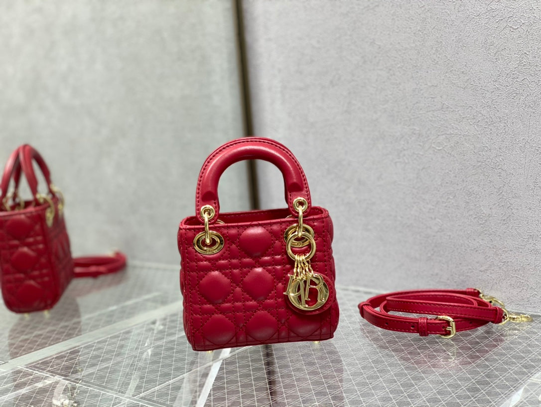 micro lady 12 red lambskin