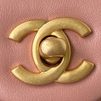 Classic Mini Flap Bag 20cm Pink Lambskin Gold Hardware