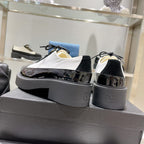CC Sneaker 45mm Black White Wrinkled Lambskin And Cowhide