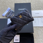 CC Classic Zipper Card Holder Black Caviar GHW 156535