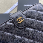 CC A48667 Zip Pocket Wallet Black Caviar GHW 229758