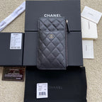 CC Classic Phone Pouch Black Caviar Sliver Steel 229651