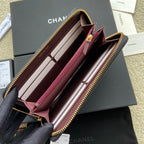CC A50097 Classic Zipper Wallet Black Lambskin GHW 229662