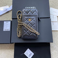 CC Compact Double Pouch Black Sheepskin GHW 229643