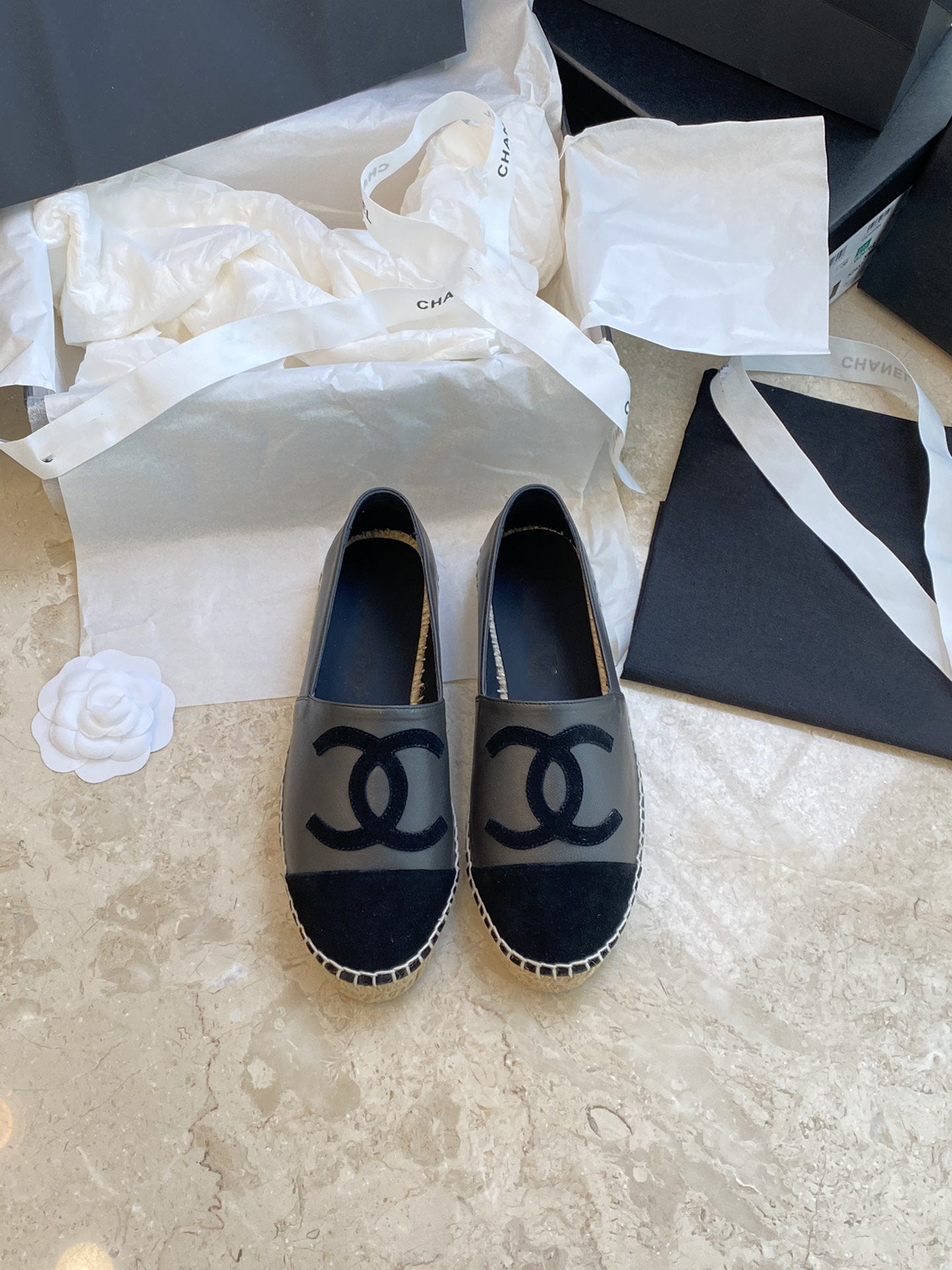 espadrilles dark grey lambskin black velvet