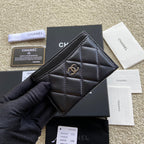 CC Classic Card Holder Black Sheepskin Sliver Steel 173997