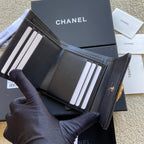 CC Boy Small Flap Wallet Black Caviar GHW 156520