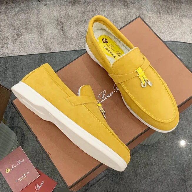 LP 26SS Summer Charm Walk Loafer Yellow Suede Wool 606485
