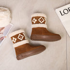LV Snowdrop Line Ankle Boots Brown White Suede Wool 454719