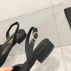 CC 25C 2CM Slingback Flats Black Fabric 213238