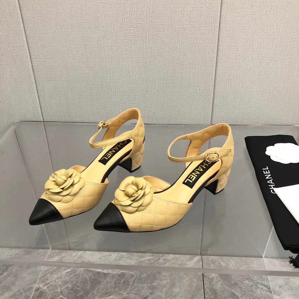 CC 25C 5CM Slingback Flats Buff Yellow Leather 213243
