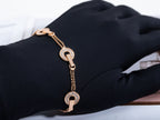 BVL 3 Motifs Full Diamond Pink Gold Bracelet