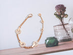 BVL 3 Motifs Full Diamond Pink Gold Bracelet