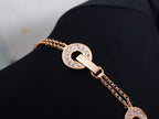 BVL 3 Motifs Full Diamond Pink Gold Bracelet