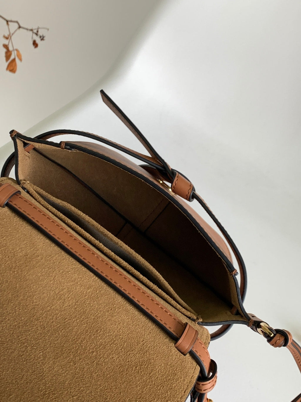 Mini Gate Dual Bag 21cm Tan Calfskin
