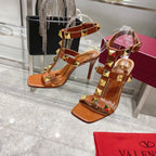 Valentino Studded Strappy Pumps 95mm Sheepskin 239551