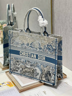 Large CD Book Tote 42cm Gradient Blue Tiger