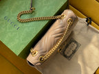 GG MARMONT MATELASSÉ LARGE 26 BAG BEIGE CALFSKIN