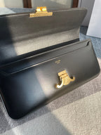 CHAIN SHOULDER BAG CLAUDE 33 IN BLACK CALFSKIN GOLD HARDWARE