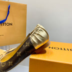 LV Joy Ballerina Dark Brown Mix Yellow Monogram Calfskin