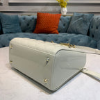 medium lady 24 white lambskin