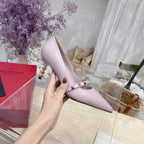 VT Rockstud Pumps Pink Sheepskin Leather