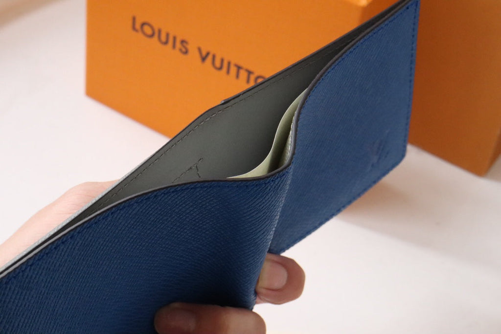 LV Marco Wallet Blue Gray Taiga Leather 182789