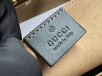 GG PADLOCK MEDIUM 26 SHOULDER BAG BEIGE CANVAS AND BLACK CALFSKIN