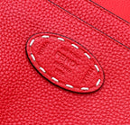 PEEKABOO ISEEU 33 IN RED GRAINED CALFSKIN SILVER HARDWARE