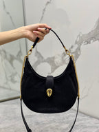 BVL Serpenti Ellipse Crossbody Bag 25cm Black Lambskin GHW 188344