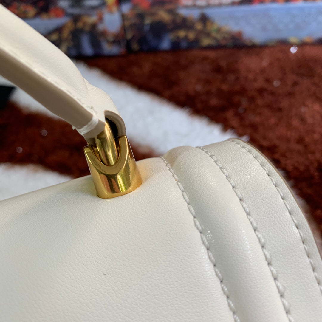 devotion 24 top-handle white calfskin